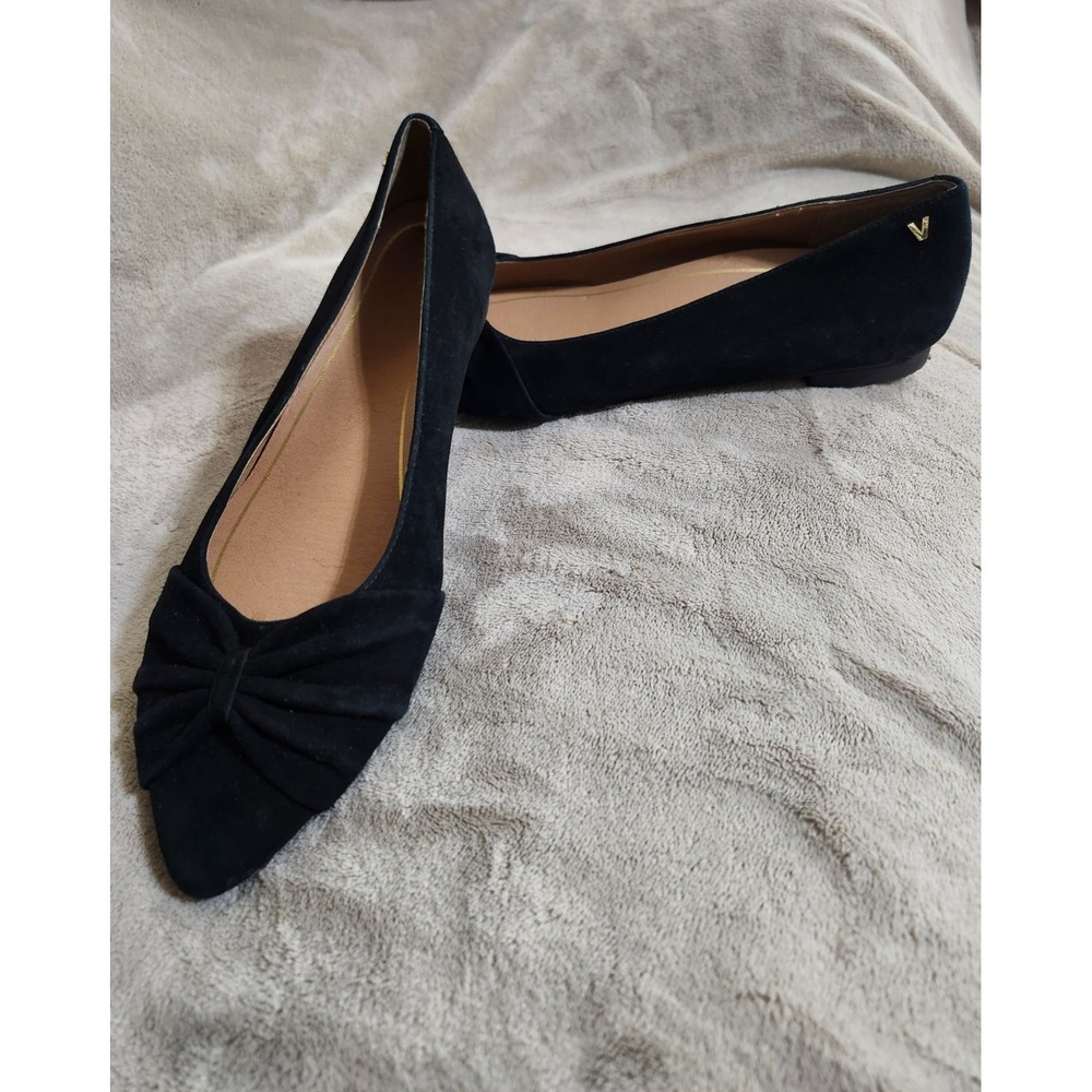 Vionic Gramercy Black Ballet Flats Bow Slip On Comfort Shoes Size 9 US / 41 EU